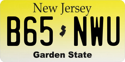 NJ license plate B65NWU