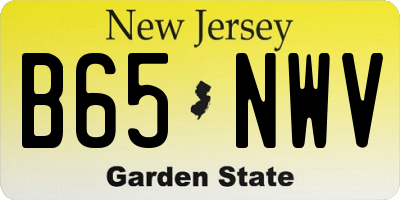 NJ license plate B65NWV