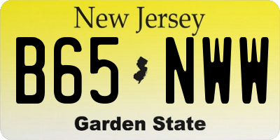 NJ license plate B65NWW