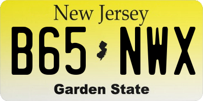 NJ license plate B65NWX