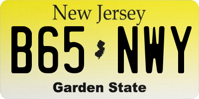 NJ license plate B65NWY