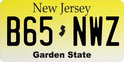 NJ license plate B65NWZ