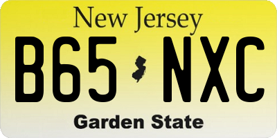 NJ license plate B65NXC