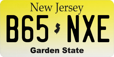 NJ license plate B65NXE