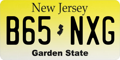 NJ license plate B65NXG