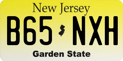 NJ license plate B65NXH
