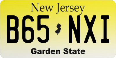 NJ license plate B65NXI