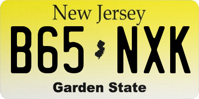 NJ license plate B65NXK