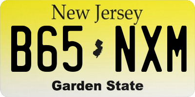 NJ license plate B65NXM