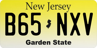 NJ license plate B65NXV