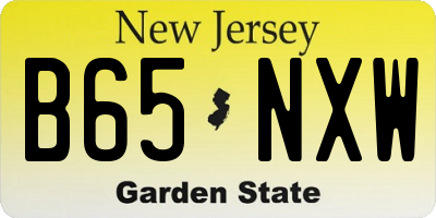 NJ license plate B65NXW