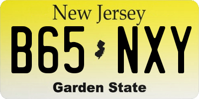 NJ license plate B65NXY