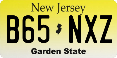 NJ license plate B65NXZ
