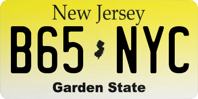 NJ license plate B65NYC