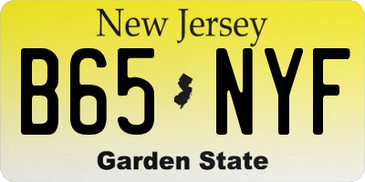 NJ license plate B65NYF