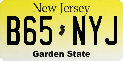 NJ license plate B65NYJ