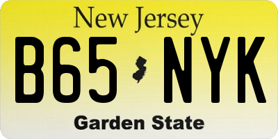 NJ license plate B65NYK