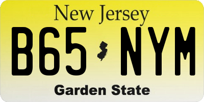 NJ license plate B65NYM