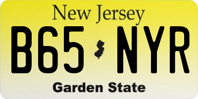 NJ license plate B65NYR