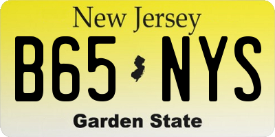 NJ license plate B65NYS