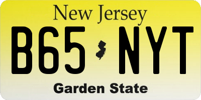 NJ license plate B65NYT