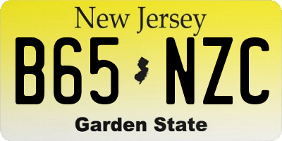 NJ license plate B65NZC