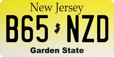 NJ license plate B65NZD