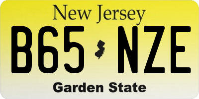NJ license plate B65NZE
