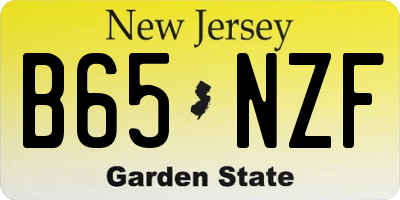 NJ license plate B65NZF