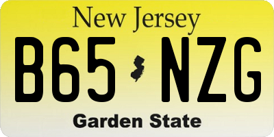 NJ license plate B65NZG