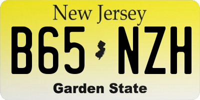 NJ license plate B65NZH