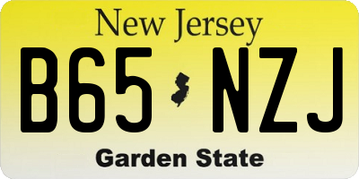 NJ license plate B65NZJ