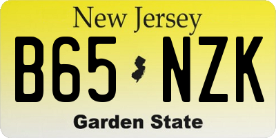 NJ license plate B65NZK