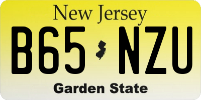 NJ license plate B65NZU