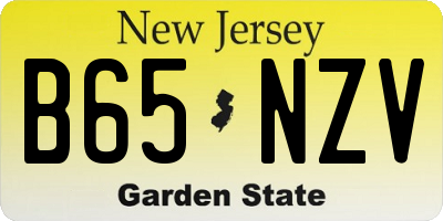 NJ license plate B65NZV