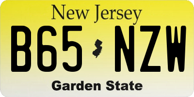 NJ license plate B65NZW