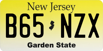 NJ license plate B65NZX