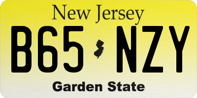 NJ license plate B65NZY