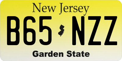 NJ license plate B65NZZ