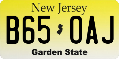 NJ license plate B65OAJ