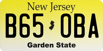 NJ license plate B65OBA