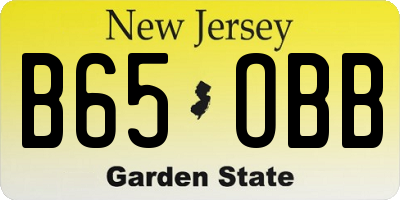NJ license plate B65OBB