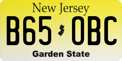 NJ license plate B65OBC