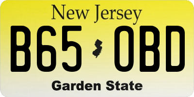 NJ license plate B65OBD