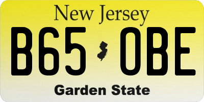 NJ license plate B65OBE