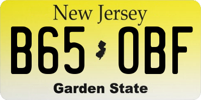 NJ license plate B65OBF