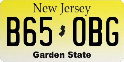 NJ license plate B65OBG