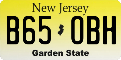 NJ license plate B65OBH
