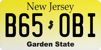 NJ license plate B65OBI
