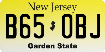NJ license plate B65OBJ